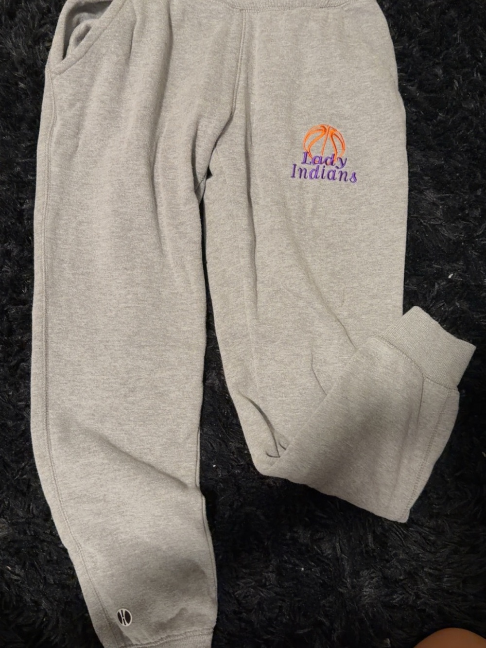Kids Gray 'Lady Indians' Embroidered Sweatpants